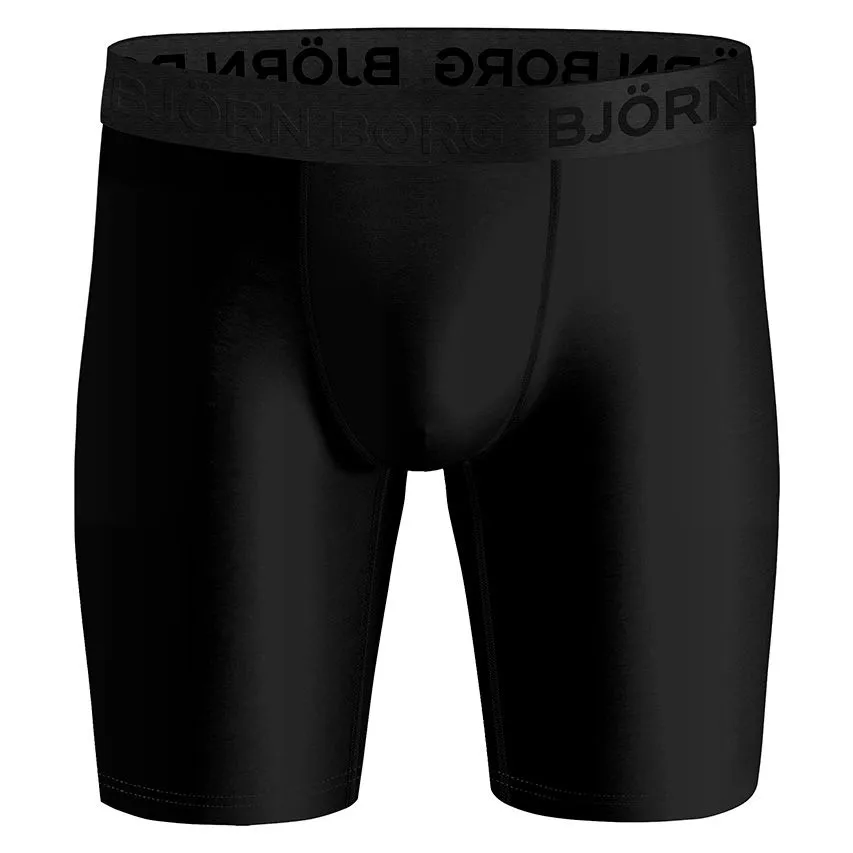 BJöRN BORG PERFORMANCE 2PACK LONG BOXERS BASIC ZWART  