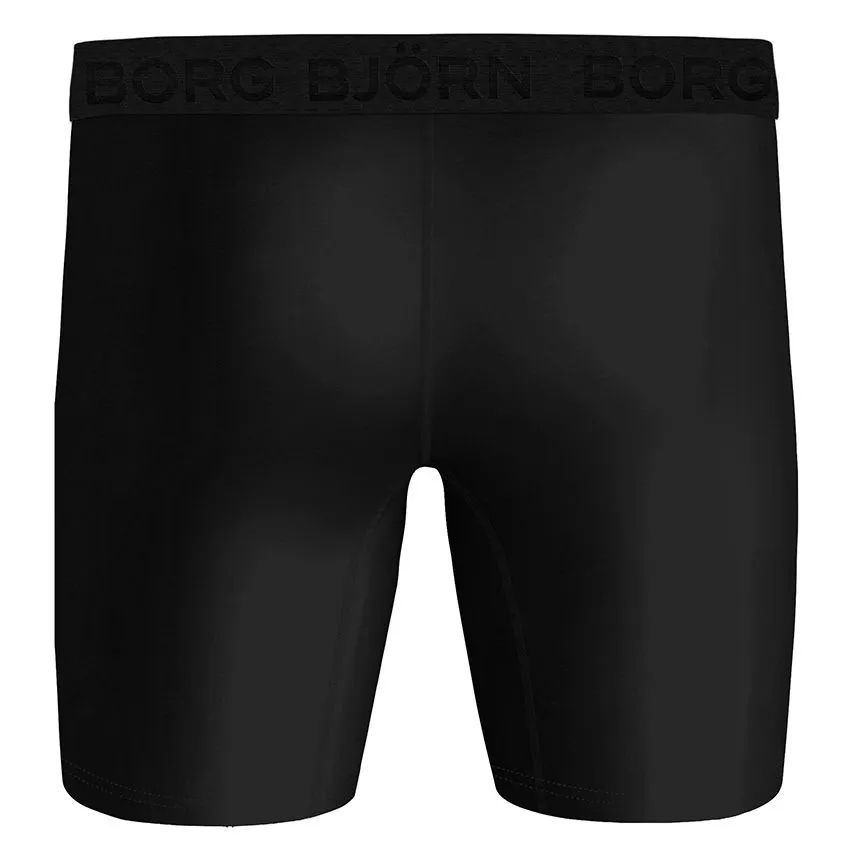 BJöRN BORG PERFORMANCE 2PACK LONG BOXERS BASIC ZWART  